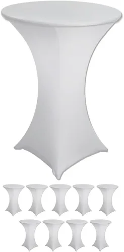 Vista 13 de 30 x 42 Inch Highboy Cocktail Stretch Spandex Table Cover (4, Baby Blue)
