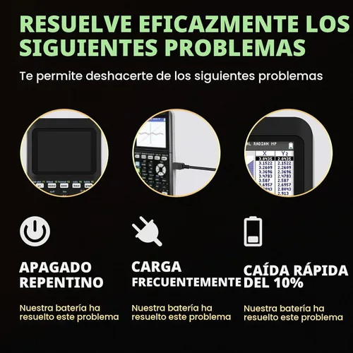 Vista 4 de Kit de batería y carga TI-84 Plus CE compatible con Texas Instruments