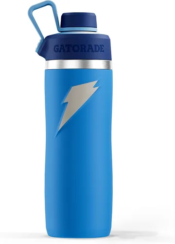 Vista 9 de Botella de agua de acero inoxidable Gatorade "Overtime" de 32 onzas, tapa de rosca, gris