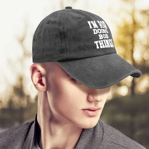 Vista 4 de Gorras de béisbol con texto en inglés "I Bob Doing Bob Things Dad", gorras vintage para hombre