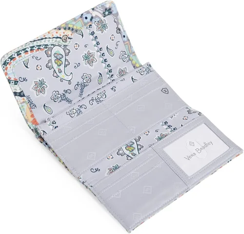 Vista 2 de Vera Bradley Cartera de mano triple de algodón para mujer con protección RFID
