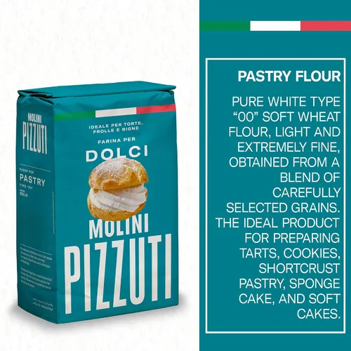 Vista 3 de Molini Pizzuti Farina per Dolci - Tipo "00" Harina para Pasteles - 2.2 lbs