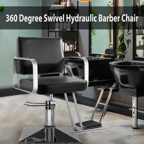 Vista 4 de Sillas de Salón para Estilista Silla con Bomba Hidráulica Silla de Salón de Peluquería Giratoria de 360 Grados Silla de Barbero, Equipo de Belleza