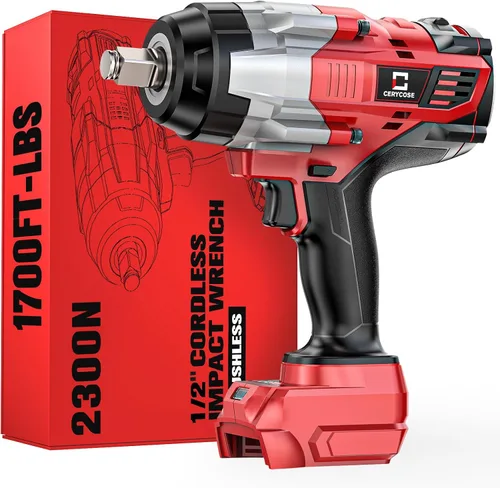 Vista 14 de Llave de impacto inalámbrica de 1/2 pulgada para batería DeWalt Max20V: Llave de impacto de alto torque de 1700 pies-libras, herramienta de servicio
