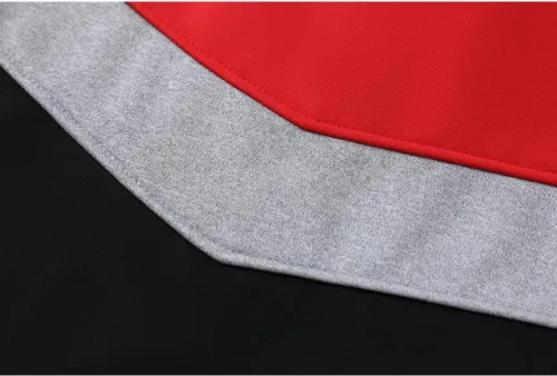 Vista 5 de Sudadera con capucha para hombre, diseño de panel multicolor, de forro polar, manga larga, para deportes