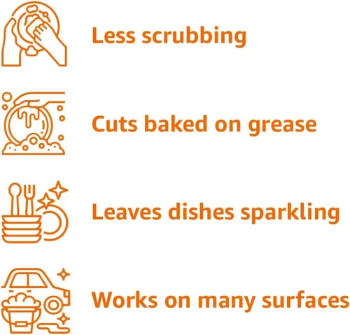 Vista 4 de Amazon Basics Jabón líquido para platos, aroma fresco, fórmula para cortar grasa, 30 onzas líquidas, paquete de 1