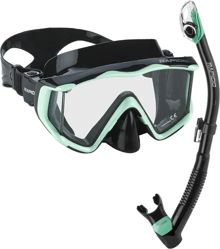 Vista 3 de Phantom Aquatics Rapido Clareza Máscara de Tres Lentes y Snorkel Combo