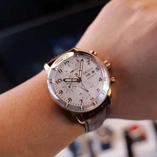 Vista 3 de IM-MUT - Reloj de pulsera para hombre, multifuncional, automático, luminoso, correa de cuero, mecánico, impermeable, reloj de moda para hombres