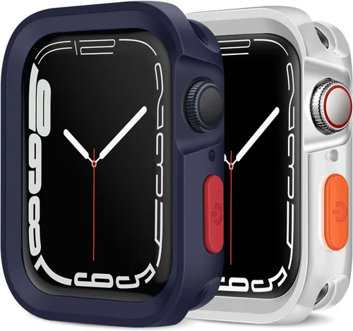 Vista 22 de Amizee 2 Pack Estuche Resistente Compatible con Apple Watch Serie 9/8/7 41mm SE 3/2/1 Serie 6/5/4 40mm, Funda Protectora Amortiguadora de TPU Blanda
