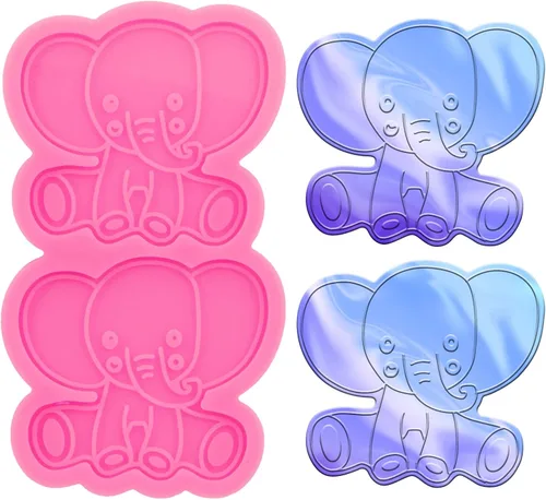 Vista 24 de Molde de silicona de resina de cabeza de animal lindo de 8 cavidades, mini conejo, corazón, caballo, robot, forma de cabeza de oso, molde