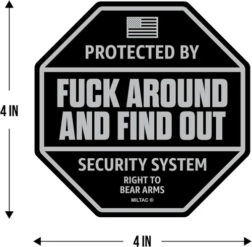 Vista 6 de FAFO Magnet – Letrero de seguridad FAFO de advertencia Protegido por Fuck Around and Find Out para camión, ventana Divertidos imanes