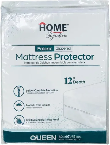 Vista 8 de Protector de colchón impermeable con cremallera – Carcasa de 6 lados, a prueba de chinches y ácaros del polvo, cubierta de 12 pulgadas