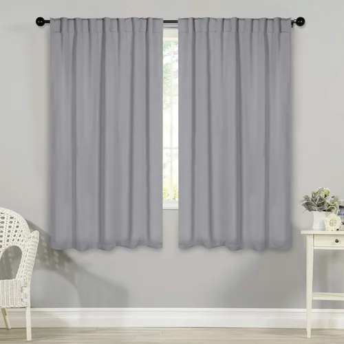 Vista 30 de BLUENILEMILLS Paneles de cortinas opacas para oscurecer la habitación con bolsillo para barra/pestañas traseras, cortinas perfectas para ventanas
