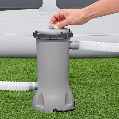 Vista 5 de Bestway Flowclear - Cartucho de bomba de filtro de agua para piscina sobre el suelo, 530 galones por hora, 120 voltios con temporizador de apagado