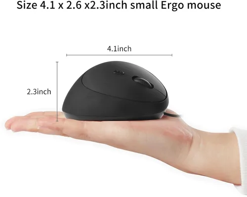 Vista 7 de Sokelinn-six Mouse vertical con cable mouse ergonómico para juegos de mano derecha 800 1200 1600 DPI ajustable muñeca óptica USB ratones saludables