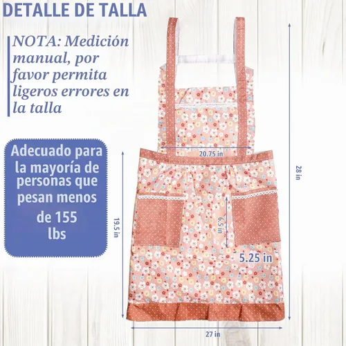 Vista 3 de Zhanmai 3 Pcs Women Floral Aprons with Pocket Soft Kitchen Chef Aprons for Women Cooking Gardening