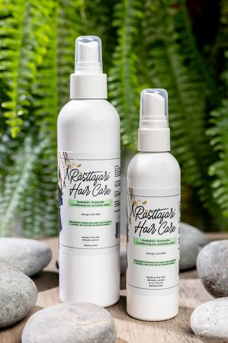Vista 4 de Rastta Locs - Spray acondicionador de agua de rosas y menta refrescante para cabello tipo 4, trenzas, hidratante orgánico y vegano, spray de rastas