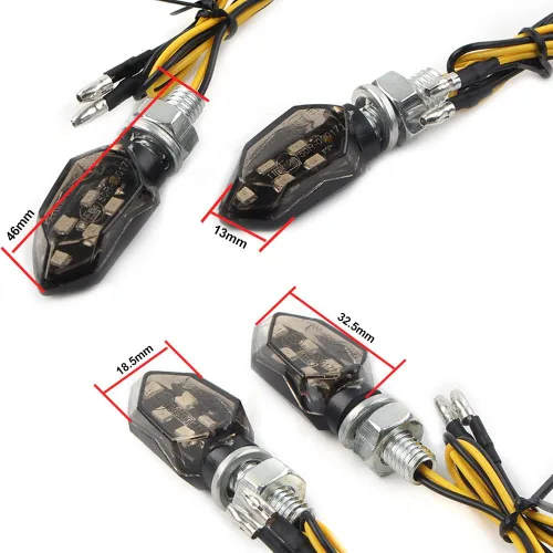Vista 3 de 2 luces LED intermitentes para motocicletas, 5 luces LED, mini 0.394 in y 12 V, indicador universal de motocicleta intermitente ámbar, lámpara