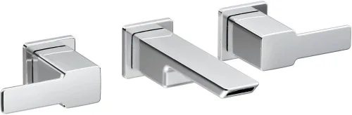 Vista 5 de Moen TS6731BN - Grifo de baño de 90 grados con dos manijas y montaje en pared, requiere válvula, níquel cepillado cepillado níquel