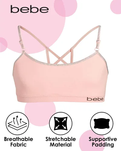 Vista 2 de bebe Sujetador deportivo de entrenamiento sin costuras para niña con almohadillas extraíbles paquete de 4