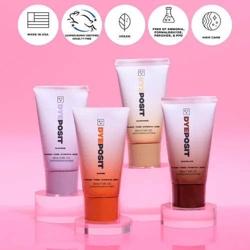 Vista 3 de GDY DYEposit - Kit de acondicionador de color (platino) y aclarador de cabello con polvo sin polvo y revelador de 25 volúmenes, kit