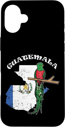 Vista 22 de Funda de recuerdo para iPhone 16 Quetzal de Guatemala con bandera de Guatemala