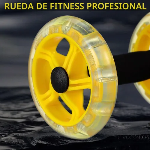 Vista 3 de Kisangel Juego de ruedas de doble Ab Roller para entrenamiento de núcleo, equipo de ejercicio abdominal portátil con agarre de espuma para gimnasio