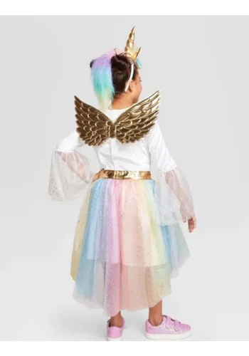 Vista 2 de Disfraz Infantil de Unicornio Arcoíris Multicolor