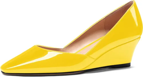 Vista 14 de MODENCOCO Zapatos de tacón bajo con cuña de tacón bajo para mujer, con puntera cuadrada, 2 pulgadas Beige
