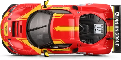 Vista 8 de 1:43 Modelo de coche Ferrari 296 GT3-2022, rojo # 71 aleación coche modelo fundido