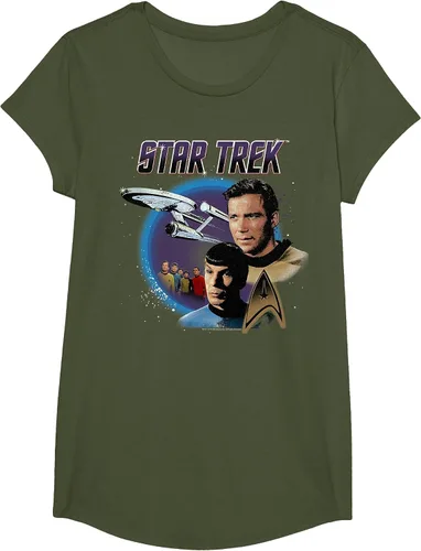 Vista 13 de Star Trek Original Series Vintage Enterprise T-Shirt Baby Blue