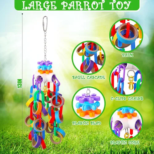 Vista 5 de Soulchen Juego de 4 piezas de juguete de loro de pájaro extragrande