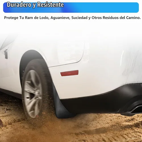 Vista 2 de Guardabarros antisalpicaduras, guardabarros moldeados resistentes compatibles con Dodge Challenger 2015-2023, aletas de barro delanteras y traseras