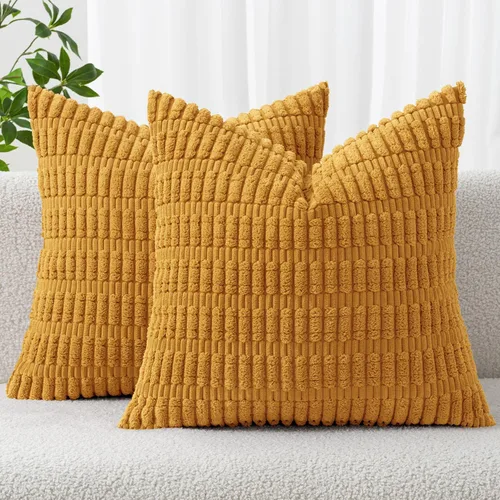 Vista 38 de MIULEE - Paquete de 2 fundas de cojín decorativas de corduroy, modernas y boho, suaves, con rayas, decoración del hogar, sofá, sala de estar, sillón