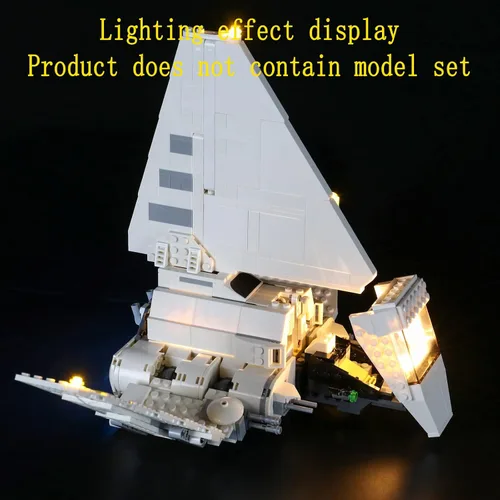 Vista 6 de GEAMENT Kit de luces LED compatible con Lego Imperial Shuttle - Juego de iluminación para modelo de construcción 75302