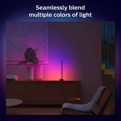 Vista 8 de Philips Hue (1) puente con (1) lámpara de mesa Signe – Luz inteligente que cambia de color blanco y color – Control con aplicación – Compatible