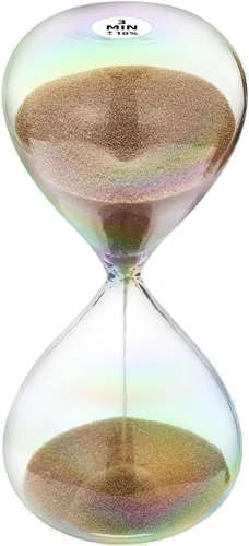Vista 24 de Reloj de arena con temporizador de arena de 1 minuto con arena de color marrón, reloj de arena grande de 1 minuto, reloj de arena de 1 minuto