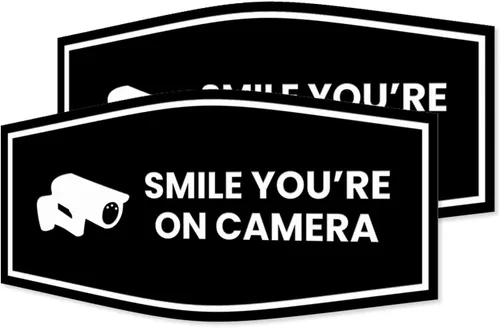 Vista 102 de Fancy Smile You're On Camera Letrero (negro) - Mediano (1 unidad)