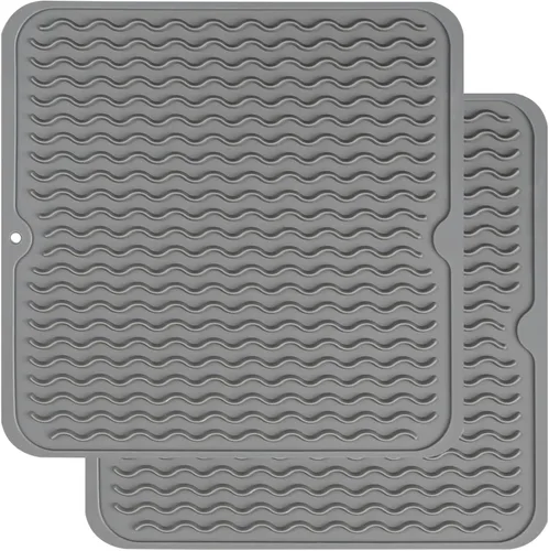 Vista 76 de ZLR 2 bandejas de silicona para fregadero (6 x 12 pulgadas/6.024 x 12.008 in) - Soporte estrecho para esponja para encimera de cocina - Tapete Negro
