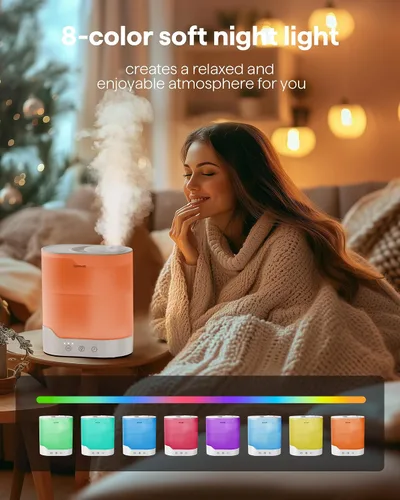 Vista 7 de Sponvatt – Humidificadores para recámara y hogar, 2.5L de llenado superior, humidificador de aire de niebla fría para habitación grande, guardería
