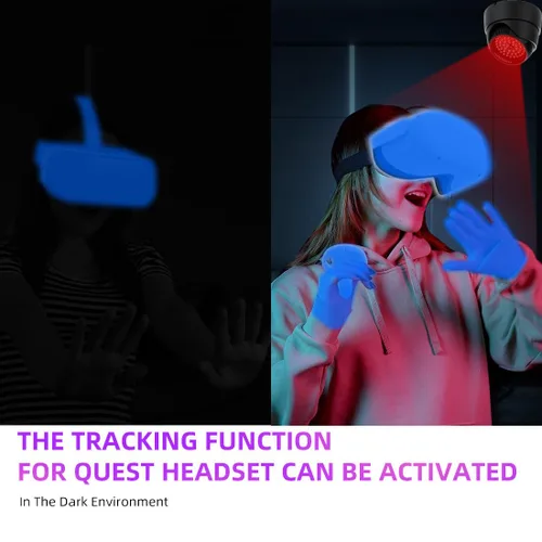 Vista 4 de Ir Light for Quest 2, WATAHEL IR Illuminator Infrared Light for Oculus Quest 2 Accessories with Power Adapter, Enhance Hand Tracking Sensitivity in