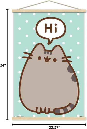 Vista 6 de Trends International Pusheen - Póster de pared de alta calidad, 22.375 x 34 pulgadas, paquete de impresión premium y colgador de madera de haya