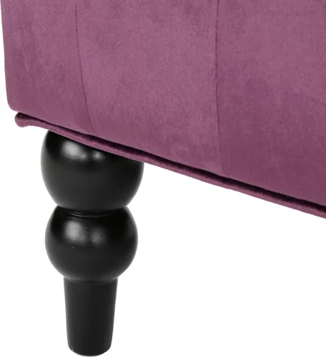 Vista 8 de Christopher Knight Home GDFStudio Leona Modern Glam - Sofá biplaza de terciopelo copetudo, pasas y marrón oscuro