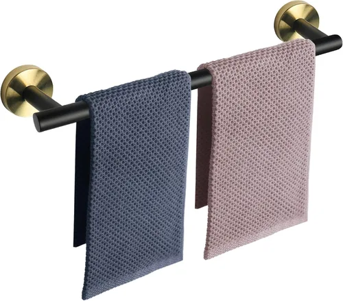 Vista 22 de NearMoon - Barra para toallas de baño, accesorios de baño de acero inoxidable, para toalla de ducha para baño, soporte de toalla montado en la pared