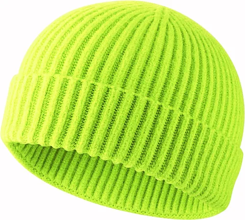 Vista 53 de ROYBENS Swag Wool Knit Cuff Short Fisherman Beanie for Men Women Winter Hat 1 albaricoque