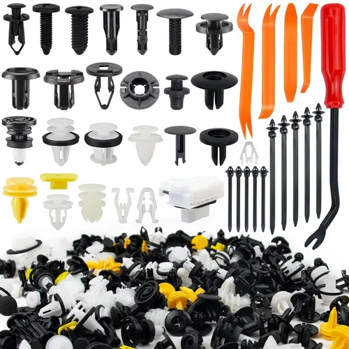 Vista 9 de 70 piezas de clips Tesla, clips de parachoques Tesla, clips de forro de guardabarros Tesla, retenedores de empuje con rivets, 20 tamaños populares