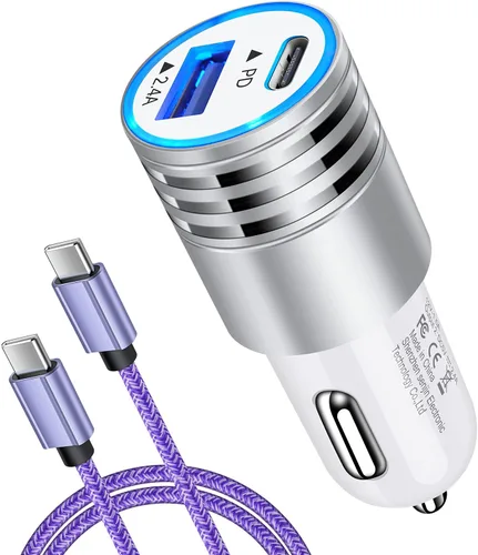 Vista 8 de Cargador de coche de carga rápida 30 W USB C adaptador de coche, cable tipo C a C para Google Pixel 10a 10 Pro XL/Fold 9 Pro, 8a 8 7a 7 6a 6 5 4a 3a