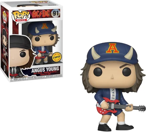 Vista 3 de Funko Pop Rocks: AC/DC - Agnus Angus Young - 1/6 probabilidades para variante de persecución rara - (los estilos pueden variar) - Figura de vinilo