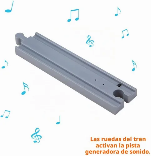 Vista 5 de Juego de tren de madera magnético a pilas con pistas de madera Tren eléctrico iluminado + pista de sonido Safari Circus Animal Compatible