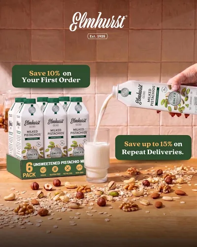 Vista 4 de Elmhurst 1925 Pistachio Milk Unsweetened - 32 Ounce (Pack of 6), Vegan